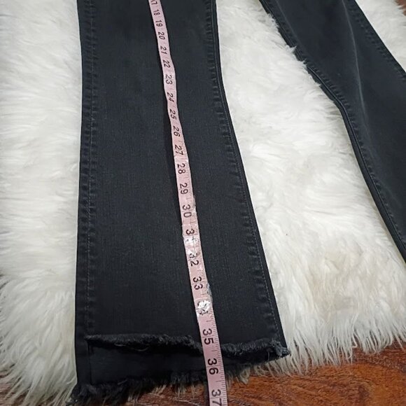 Mother Insider Crop Black Jeans Wash Size 27  Denim Mid-Rise Raw Hem - Picture 8 of 15